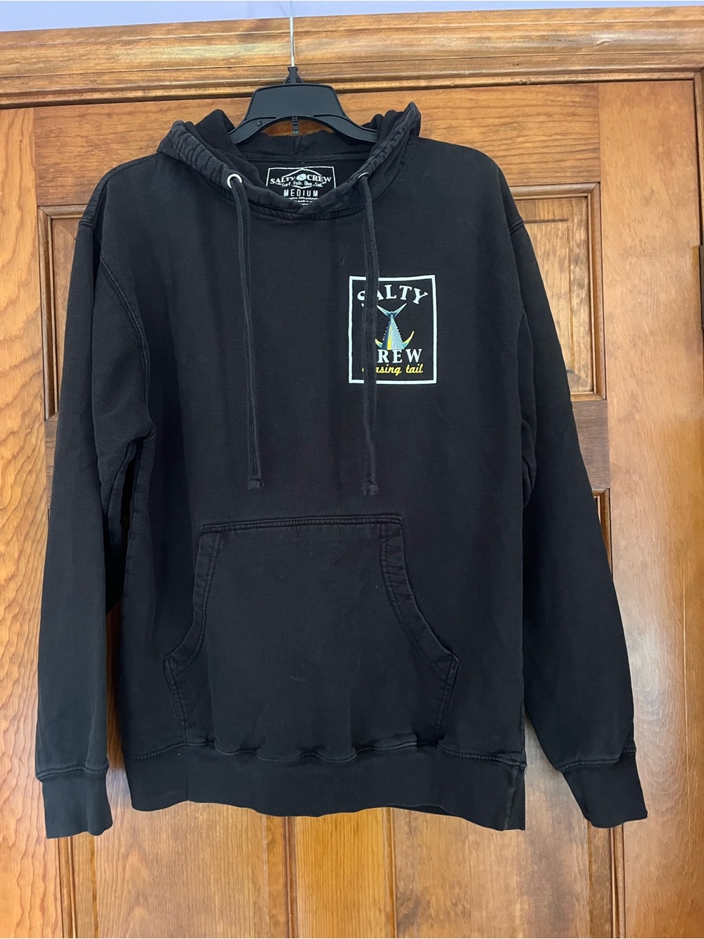 Salty Crew Black Pullover Hoodie with Small Chest Logo